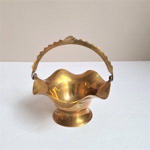 Vintage Brass Flower basket